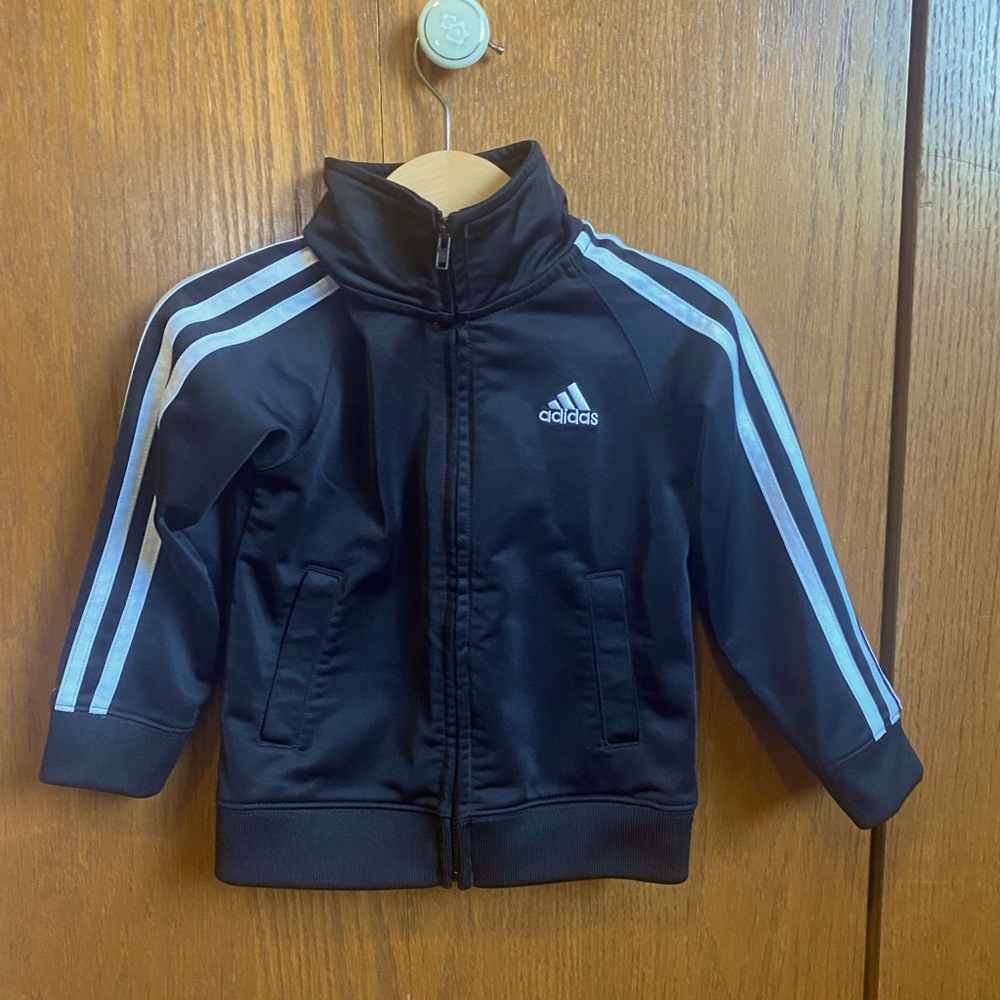 Boys Black Adidas Tracksuit Jacket